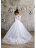 Elbow Sleeve White Lace Tulle Flower Girl Dress Elbow Sleeve White Lace Tulle Flower Girl Dress